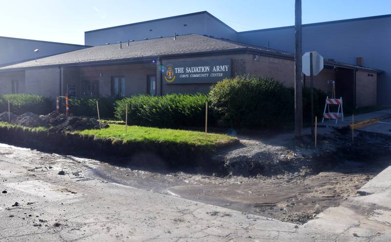 Street construction makes acccessing the Salvation Army in Newton difficult for visitors. The captains recommend guests in need of services to access the food pantry door on the east side of the property near its parking lot.