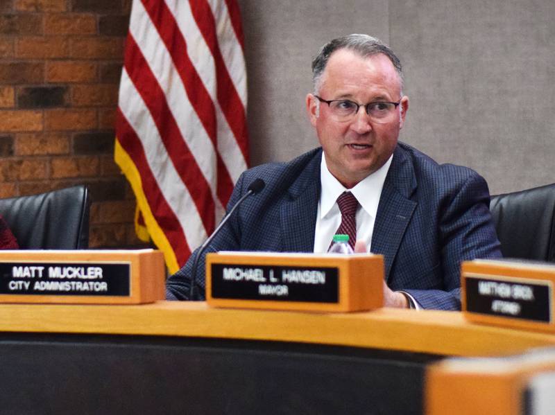 Newton City Administrator Matt Muckler speaks about property taxes and the fiscal year 2024 budget during the March 6 city council meeting.