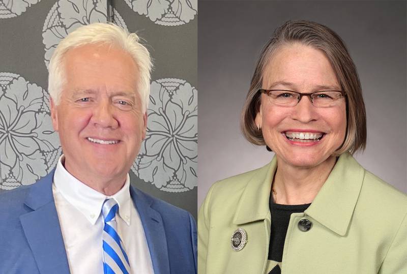 From left: David Pautsch and Congresswoman Mariannette Miller-Meeks are both vying for the Republican nomination for U.S. House, representing Iowa's 1st Congressional District.