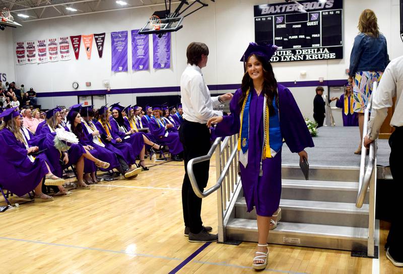 The Baxter Class of 2024 seniors take home diplomas and scholarships during commencement ceremony May 19 at the Baxter Community School District.