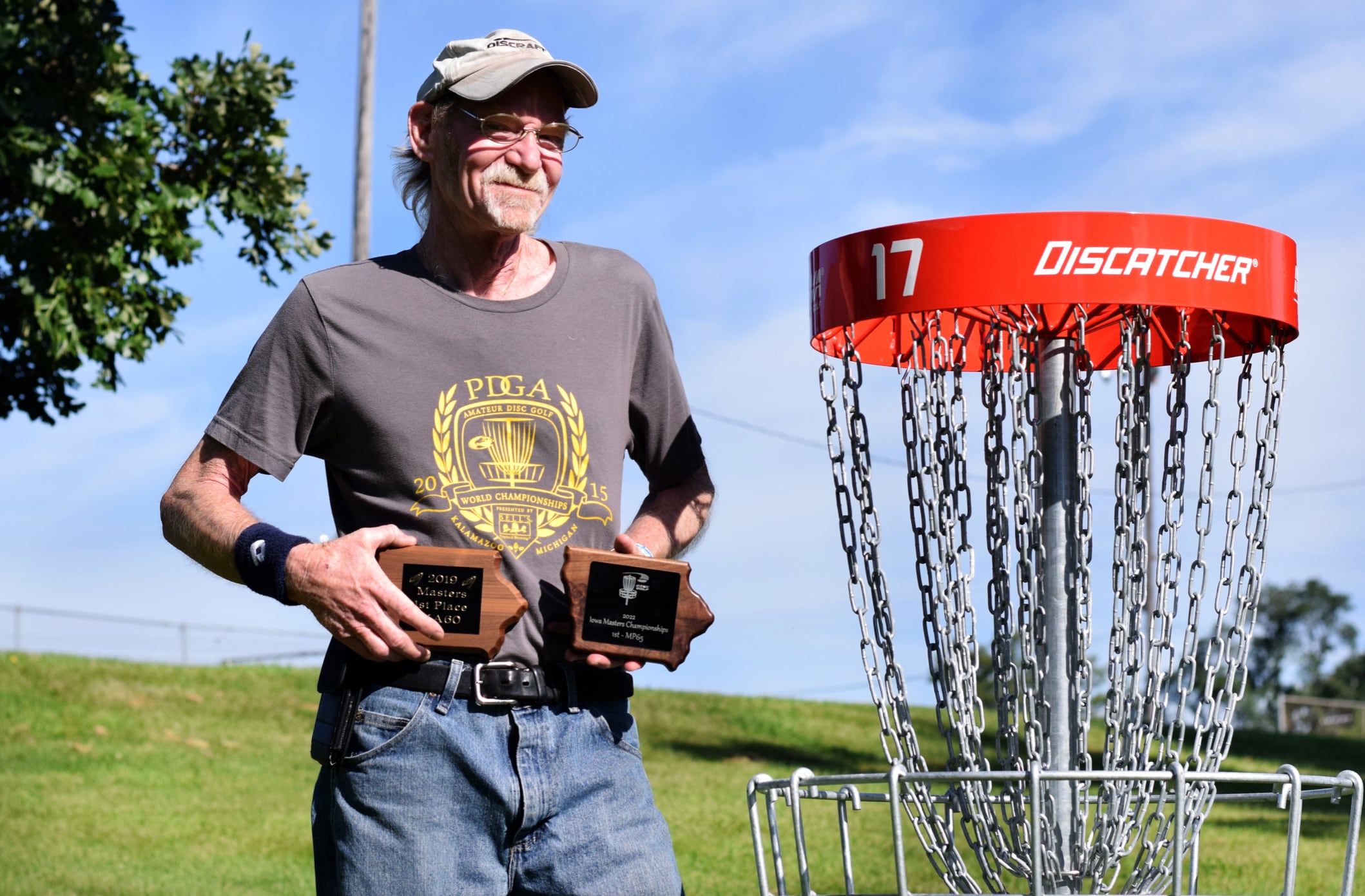 Jim Knudson, a local disc golfer, was pivotal in convincing the City of Newton to install six new baskets to the disc golf course at Woodland Park.