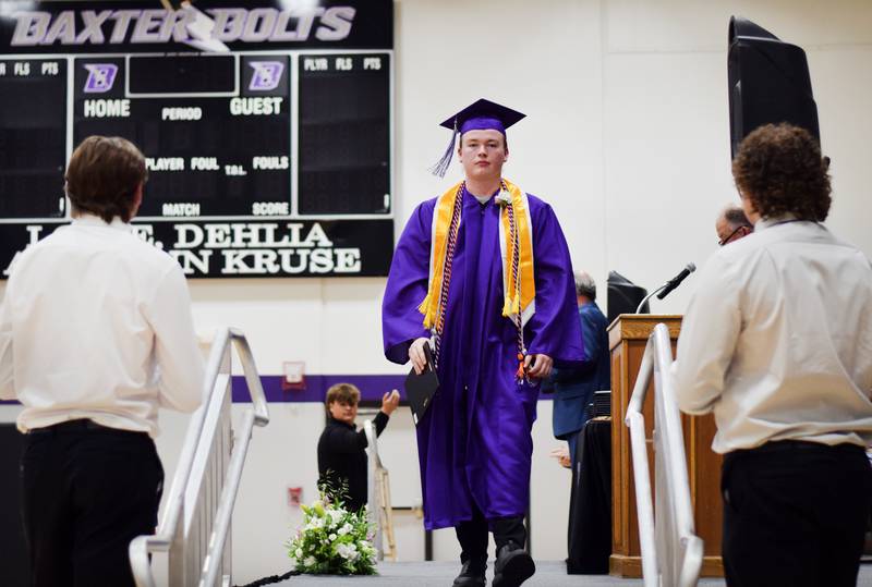 The Baxter Class of 2024 seniors take home diplomas and scholarships during commencement ceremony May 19 at the Baxter Community School District.