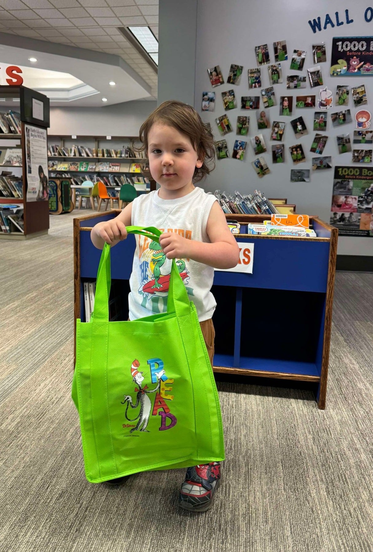 Santos Curiel, age 2 1/2, just finished the 1,000 Books Before Kindergarten program.