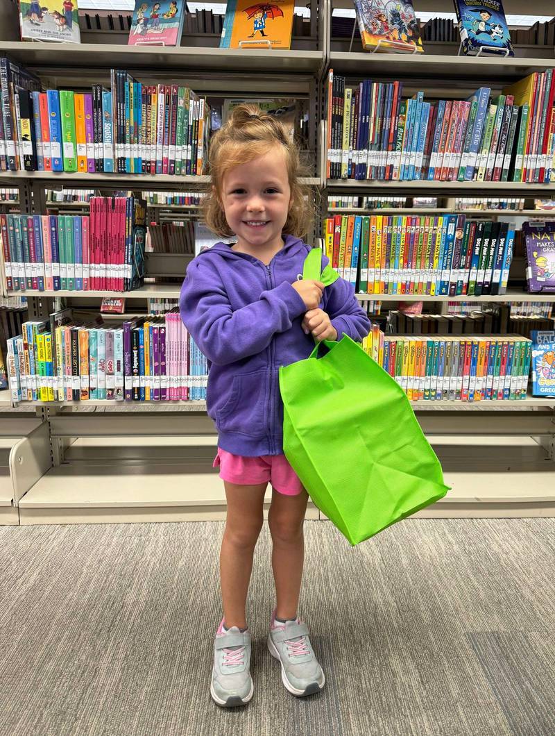 Emeree Daudelin, age 5, completed the 1,000 Books Before Kindergarten program  at the Newton Public Library.