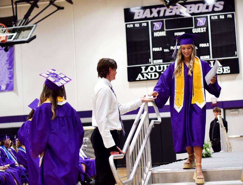 The Baxter Class of 2024 seniors take home diplomas and scholarships during commencement ceremony May 19 at the Baxter Community School District.